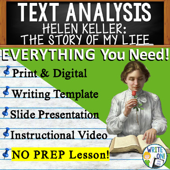 Preview of The Story of My Life by Helen Keller - Text Based Evidence Text Analysis Writing
