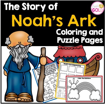 The Story of Noah's Ark - Coloring and Puzzle Pages by Apples of Gold