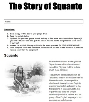 Preview of The Story of Squanto