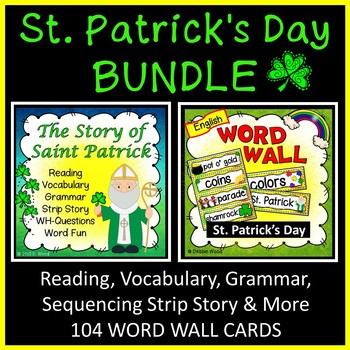 Preview of ESL St. Patrick's Day Reading Comprehension Passage - Activities - Word Wall