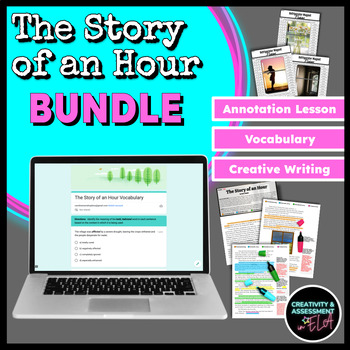 Preview of The Story of an Hour BUNDLE | Annotation Lesson Vocabulary Quiz & Theme Activity
