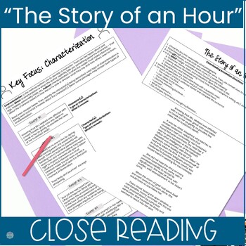 Preview of The Story of an Hour Close Reading Lesson Plan