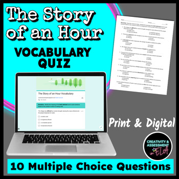 Preview of The Story of an Hour Vocabulary Quiz or Pre-Reading Practice Activity