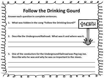 Follow The Drinking Gourd 42 Pgs Of Common Core Activities By Fun To Learn