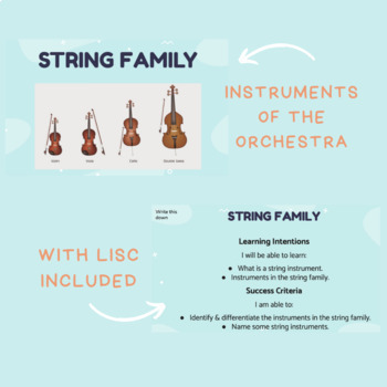 STRINGS FAMILY, INSTRUMENTS OF THE ORCHESTRA