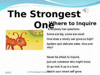 Preview of 2.1.5 The Strongest One Reading Street 2nd Grade Unit 1 Week 5 Power Point