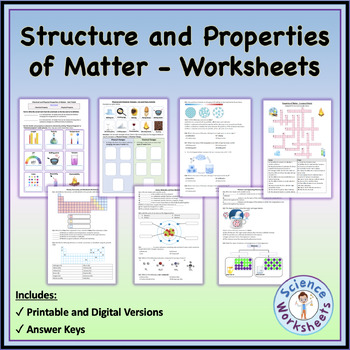 Preview of Structure and Properties of Matter - Worksheets | Printable & Distance Learning