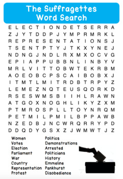 Preview of The Suffragettes - Word Search