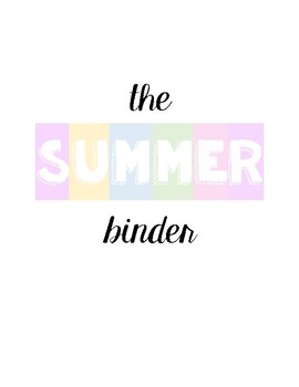 Preview of The Summer Binder