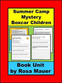 Preview of The Summer Camp Mystery,Boxcar Children Book Companion Chapter Questions