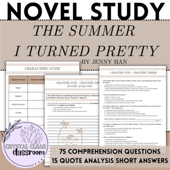 Preview of The Summer I Turned Pretty Novel Study 8th - 12th grade
