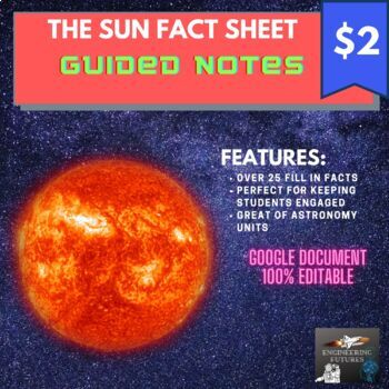 Preview of The Sun Fact Sheet (Guided Notes)
