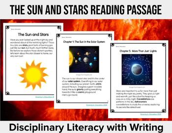 Preview of The Sun and Stars Reading Passage with Vocabulary and Writing