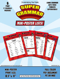 The Super Grammar Mini Lists / Printable posters