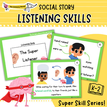 Preview of The Super Listener Social Story | Listening Skills | K-2 Reader & Comprehension