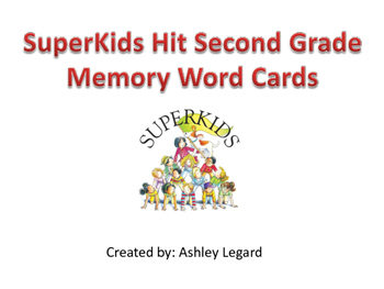 Preview of The SuperKids Hit Second Grade Memory Word Cards