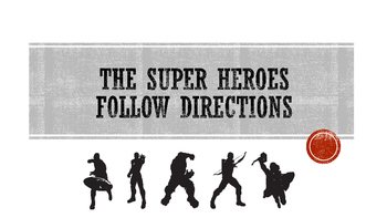 Preview of The Superheroes Follow Directions