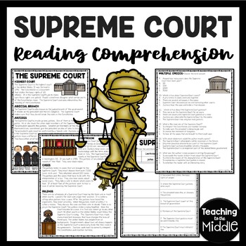 Preview of The Supreme Court Informational Text Reading Comprehension Worksheet