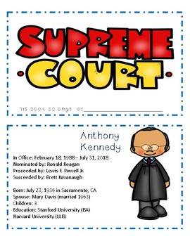 Preview of The Supreme Court Mini-Book BW and Color