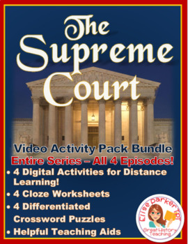 Preview of Distance Learning Supreme Court Worksheets and Puzzle Bundle for Entire Series