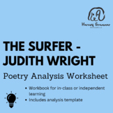 The Surfer - Judith Wright Poetry Analysis Worksheet