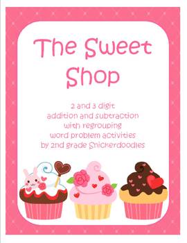 Preview of The Sweet Shop: 2 & 3 digit addition & subtraction word problem activities