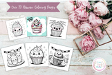 The Sweetest Kawaii Cupcakes Coloring Book | Coloring Page