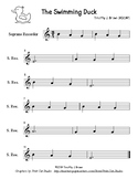 The Swimming Duck for soprano or alto recorder