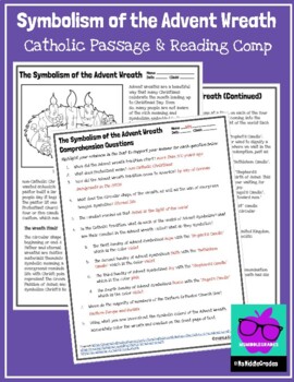 Preview of The Symbolism of the Advent Wreath Passage & Reading Comp