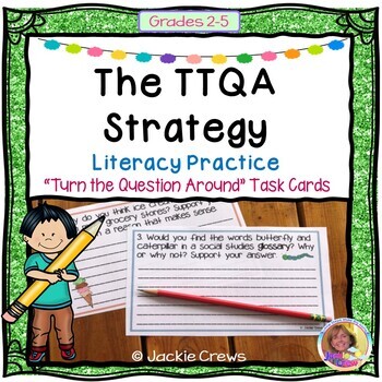 Preview of The TTQA Strategy Turn the Question Around Task Cards with Easel Pages