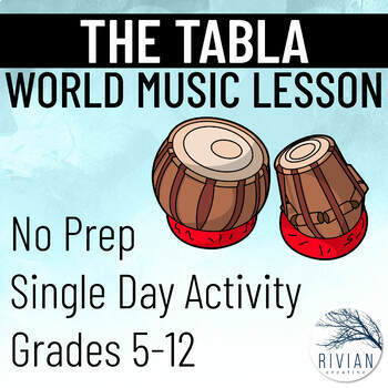 Preview of The Tabla a World Music Lesson Print and Digital for Google Forms