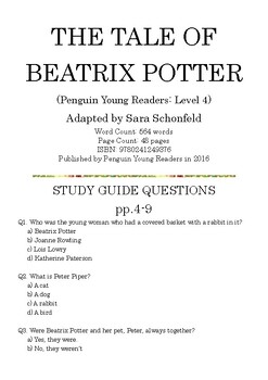 Preview of The Tale of Beatrix Potter (Penguin Young Readers) by Sara Schonfeld; Quiz