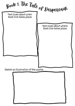 Preview of The Tale of Despereaux Book One Doodle Notes (Setting)