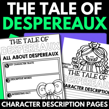 Preview of The Tale of Despereaux - Character Activity - Despereaux Novel Study Activities