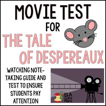 Preview of The Tale of Despereaux Movie Test - Printable and Digital