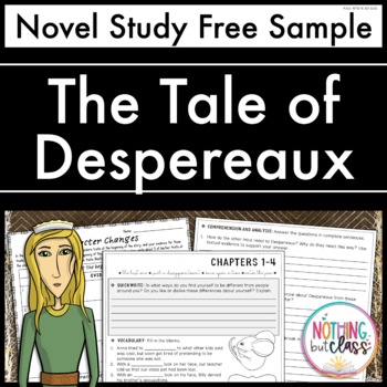 Preview of The Tale of Despereaux Novel Study FREE Sample | Worksheets and Activities