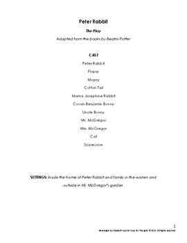 Preview of The Tale of Peter Rabbit- Reader's Theater Script