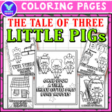 The Tale of Three Little Pigs Coloring & Writing Paper Art