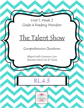 Preview of The Talent Show from Reading Wonders-Comprehension Questions RL.4.3