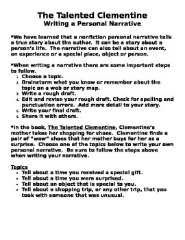 The Talented Clementine Narrative Writing by Teacherology | TPT