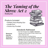The Taming of the Shrew Act II Quiz
