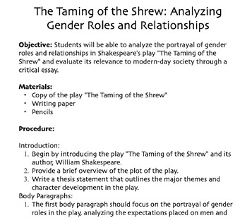 the taming of the shrew essay