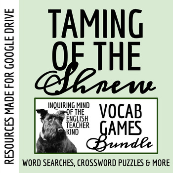Preview of The Taming of the Shrew Vocabulary Games for High School Bundle (Google Drive)