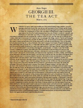 Preview of The Tea Act of 1773