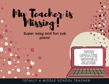 Preview of The Teacher is Missing: Super Easy (and Fun) Sub Plans- Google Slides Activity