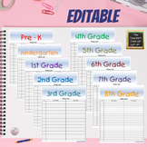 The Teacher's Class List PreK-8th Editable Version