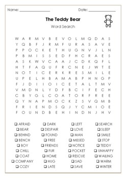 The Teddy Bear by David McPhail Word Search