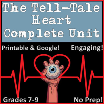 Preview of The Tell-Tale Heart Complete Unit with Test ~ Printable and Google