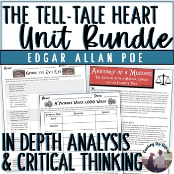 Preview of The Tell-Tale Heart Edgar Allan Poe Short Story Unit Analysis Activities Lesson