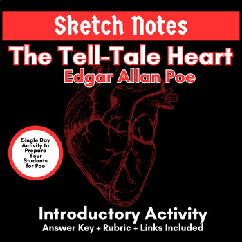 Preview of The Tell Tale Heart - Edgar Allan Poe - Sketch Notes - Listening Activity